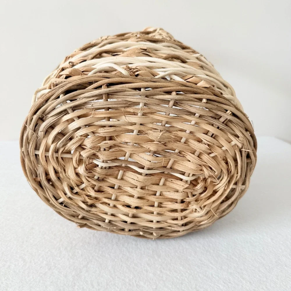 Woven Basket Natural Fiber Small Handle‎ Rustic Farmhouse Decor Storage